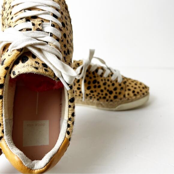 SZ 7 Dolce Vita Madox Leopard Calf Hair Espadrille Sneakers - Picture 4 of 6